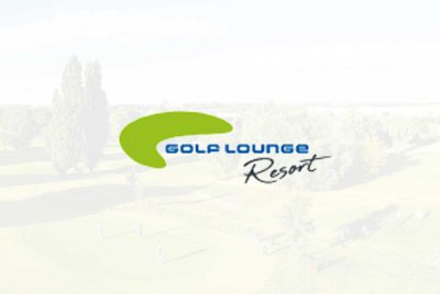 Golflounge Resort grün Rasen Golfspieler Logo